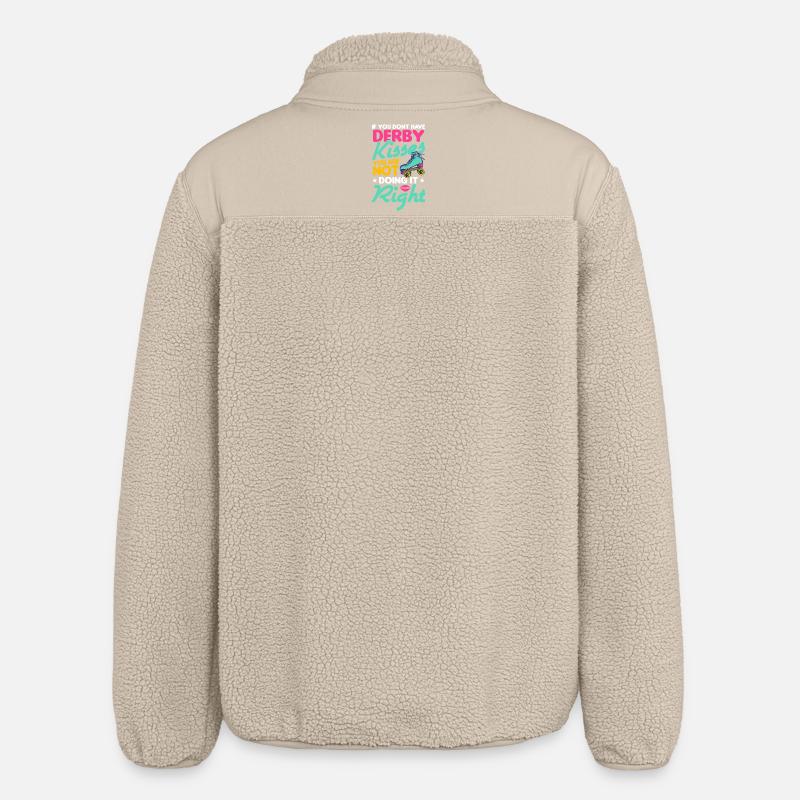 Roller Skate Design - Relaxed Fit Unisex Sherpa Jacket by Stanley/Stella - beige