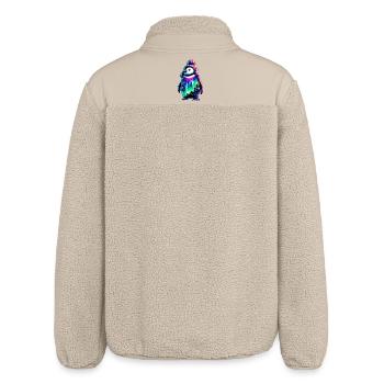 Aurora Borealis Pinguin - Relaxed Fit Unisex Sherpajacke von Stanley/Stella - Beige - Hinten