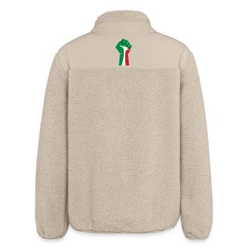 The Raised Fist (Green, White, Red) - Relaxed Fit Unisex Sherpa Jacket by Stanley/Stella - beige - Back