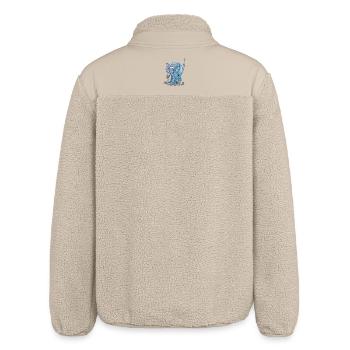 Verspielter blauer Elefant und Schmetterlinge - Relaxed Fit Unisex Sherpajacke von Stanley/Stella - Beige - Hinten