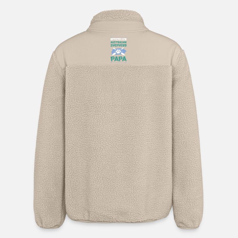 australischer shäferhund hunde papa - Relaxed Fit Unisex Sherpajacke von Stanley/Stella - Beige