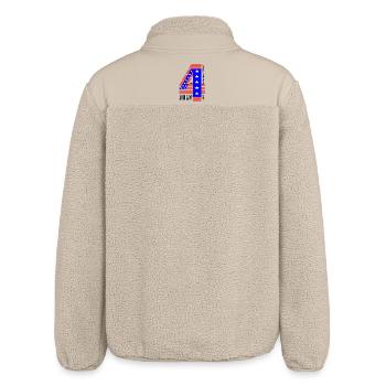 4th of July Flag Star Ribbon U.S. Independence Day - Relaxed Fit Unisex Sherpa Jacket by Stanley/Stella - beige - Back