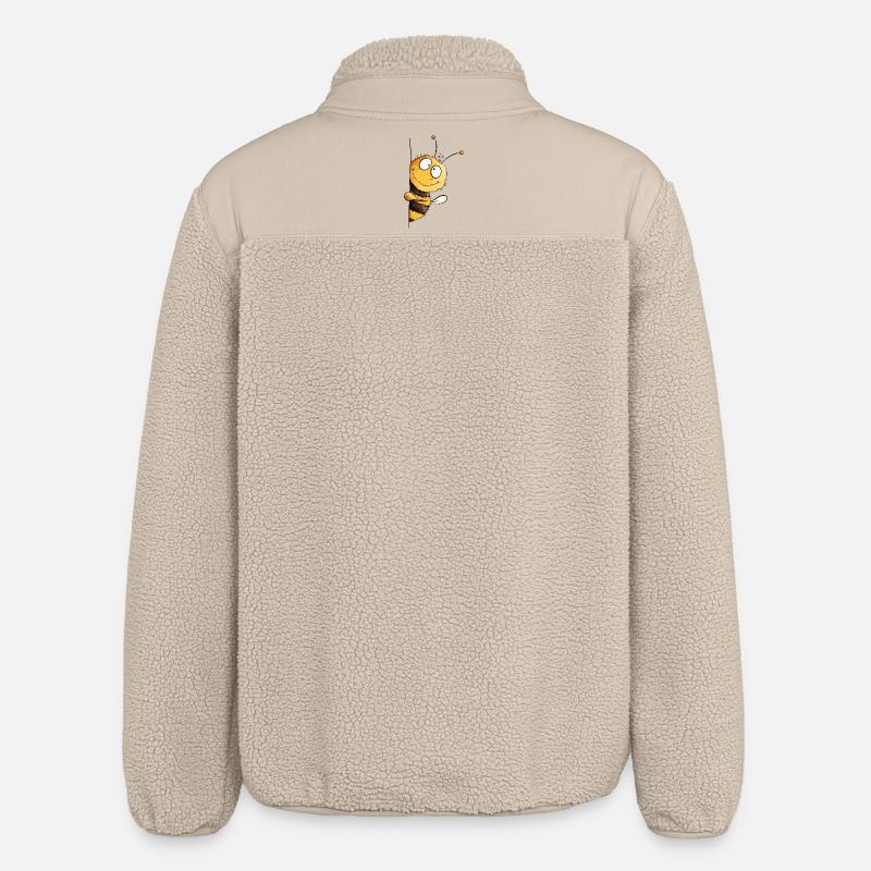 Abeille Espiègle Coucou - Veste sherpa unisexe coupe décontractée Stanley/Stella - beige