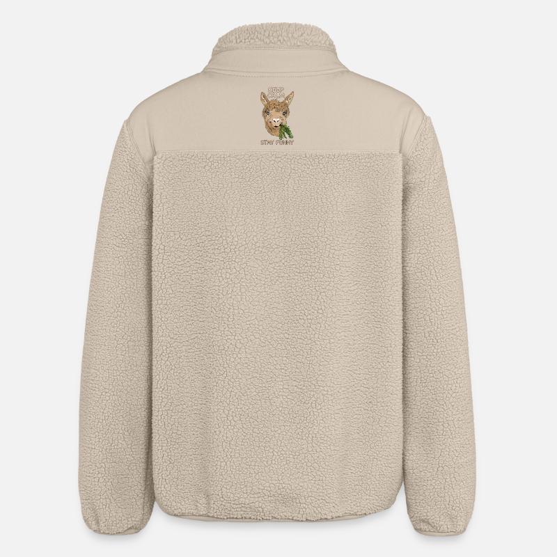 Keep calm stay funny - Alpaca - Relaxed Fit Unisex Sherpa Jacket by Stanley/Stella - beige