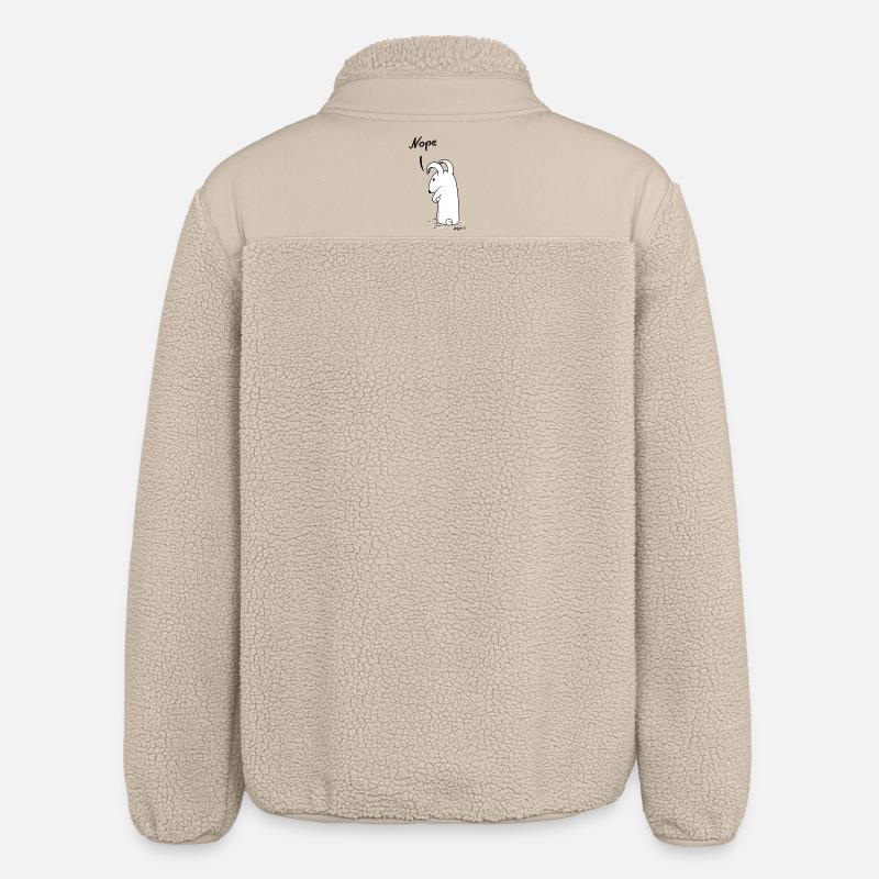 Lapin « Nope » - Veste sherpa unisexe coupe décontractée Stanley/Stella - beige