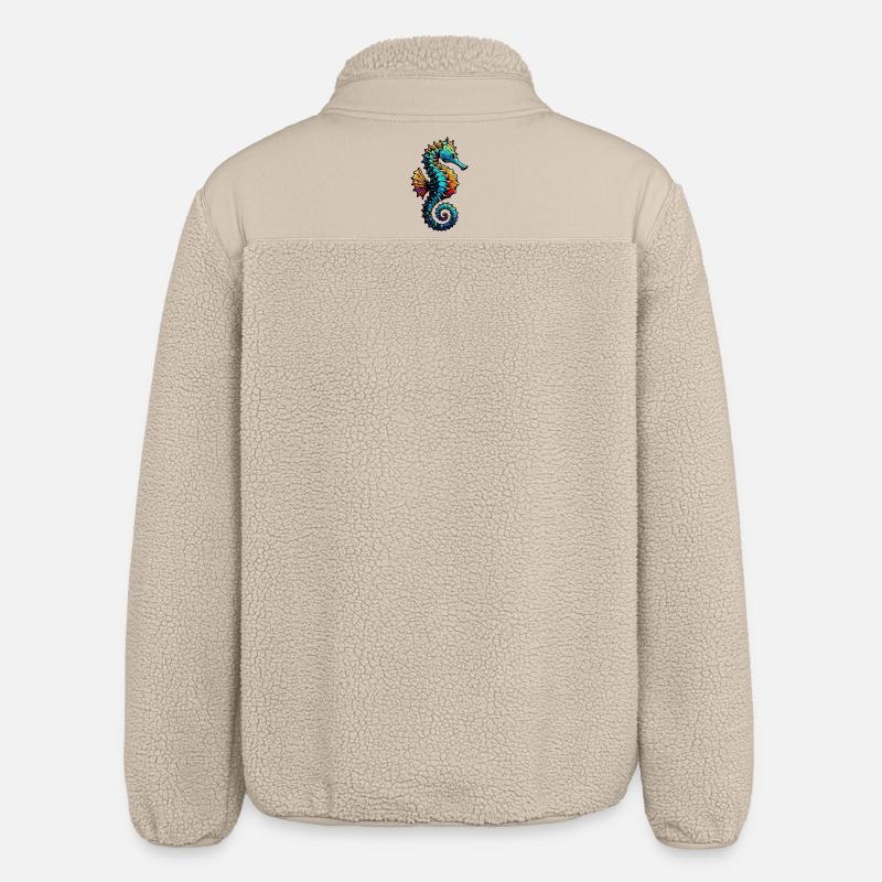 Seepferdchen - Relaxed Fit Unisex Sherpajacke von Stanley/Stella - Beige