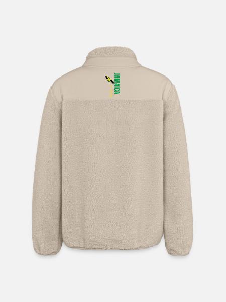 Made in Jamaica, vertical design - Relaxed Fit Unisex Sherpa Jacket by Stanley/Stella - beige