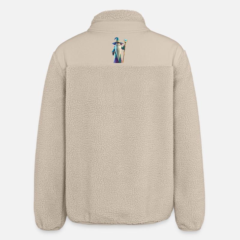 Wise Wizard - Cooles Low-Poly-Logo - Relaxed Fit Unisex Sherpajacke von Stanley/Stella - Beige