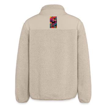 dinosaur - Relaxed Fit Unisex Sherpa Jacket by Stanley/Stella - beige - Back
