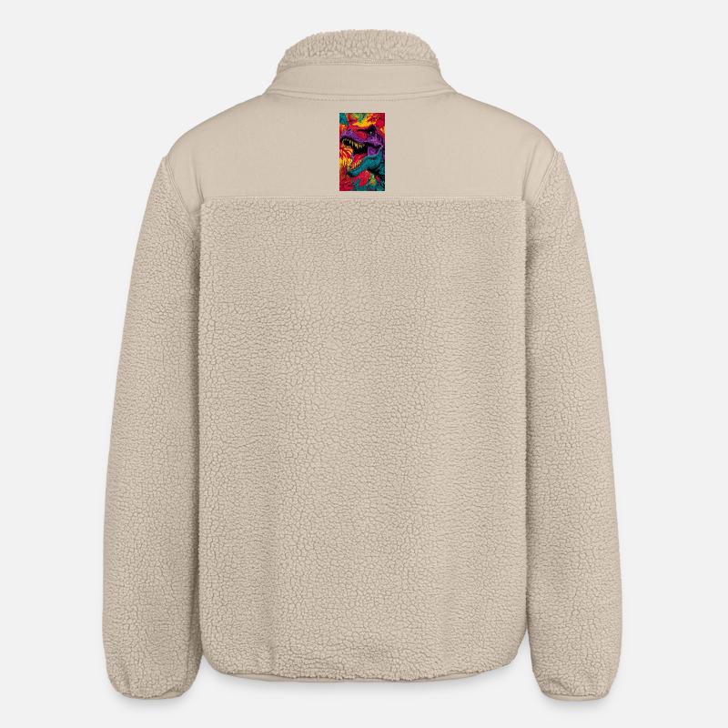 dinosaur - Relaxed Fit Unisex Sherpa Jacket by Stanley/Stella - beige