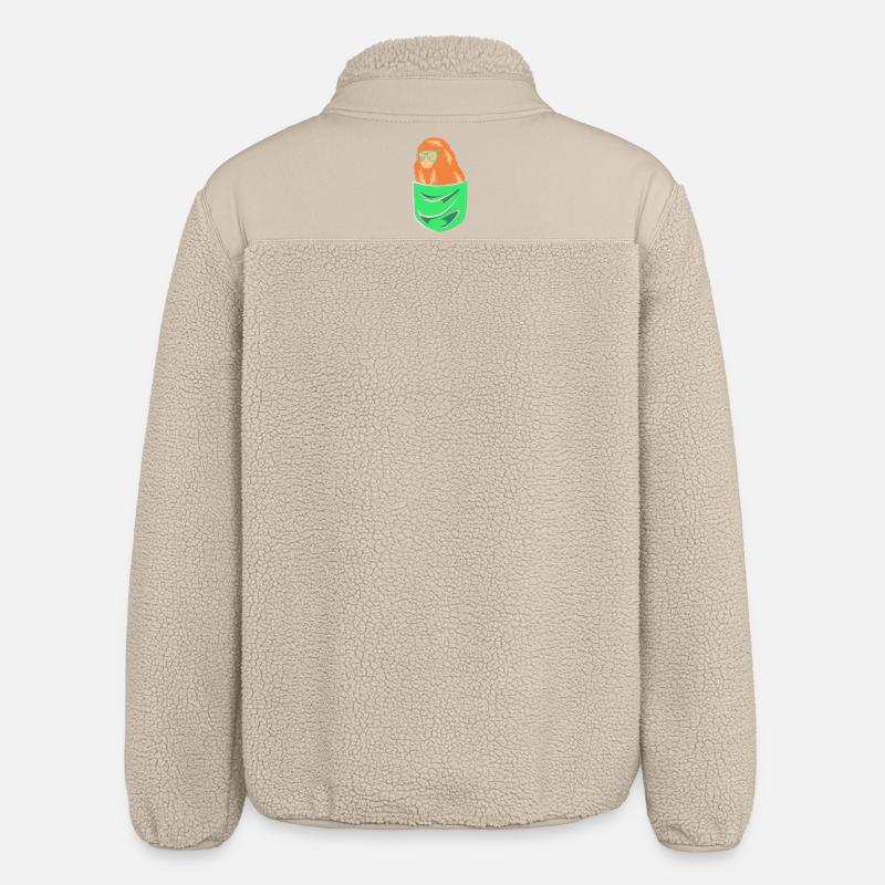 Tamarin Monkey - Relaxed Fit Unisex Sherpa Jacket by Stanley/Stella - beige
