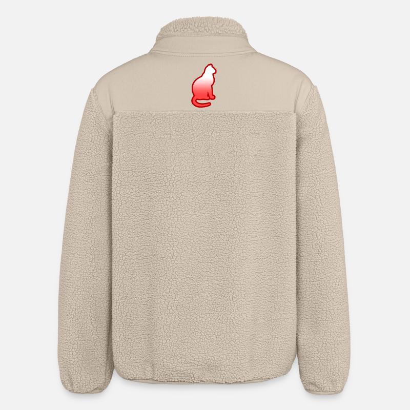 Katze - Relaxed Fit Unisex Sherpajacke von Stanley/Stella - Beige