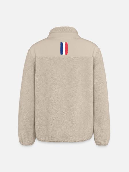 Francey Flag, Viva France, A Symbol of Unity - Relaxed Fit Unisex Sherpa Jacket by Stanley/Stella - beige