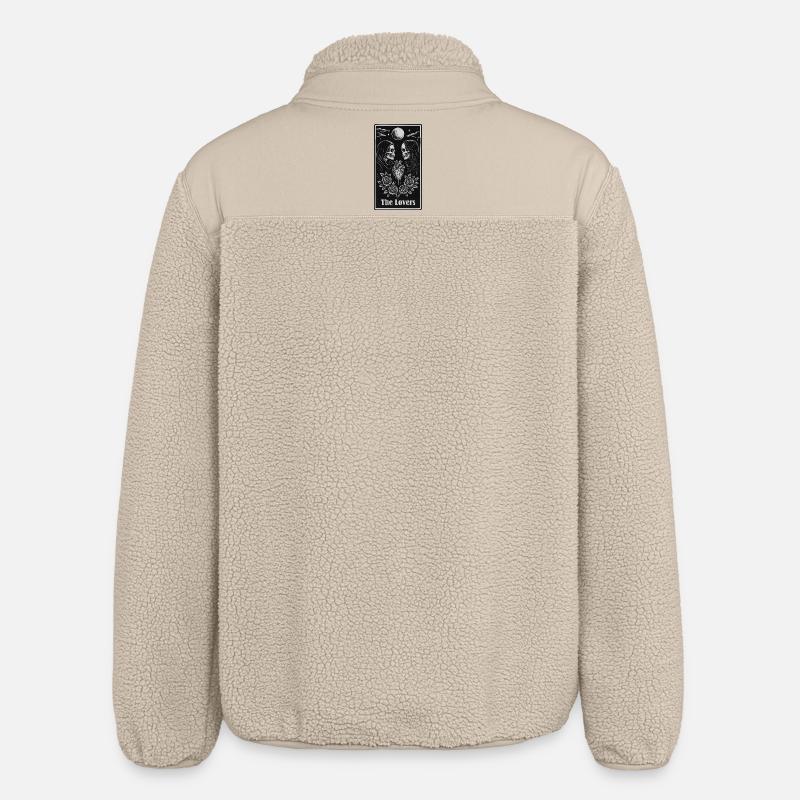 Skeleton Lovers Gothic Tarot Heart Design - Relaxed Fit Unisex Sherpajacke von Stanley/Stella - Beige