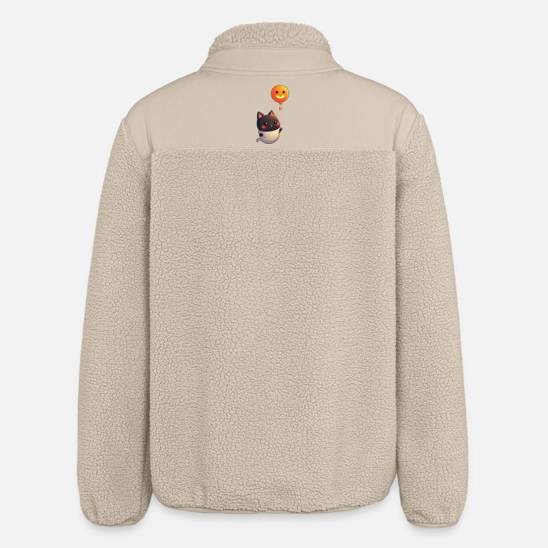 Chat d’Halloween avec citrouille d’Halloween - Veste sherpa unisexe coupe décontractée Stanley/Stella - beige