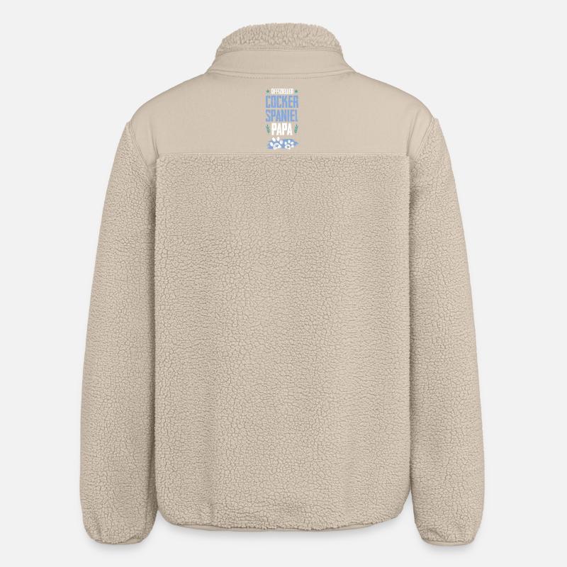 cocker spaniel hunde papa - Relaxed Fit Unisex Sherpajacke von Stanley/Stella - Beige