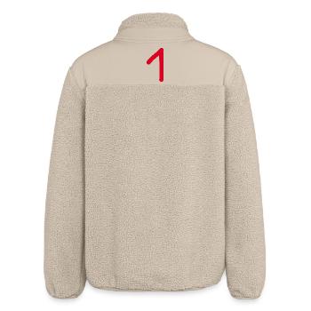 1 Nummer eins Zahl rot Geburtstag - Relaxed Fit Unisex Sherpajacke von Stanley/Stella - Beige - Hinten