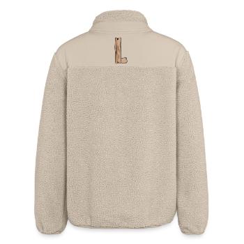 Letter L Wood Wooden Letter Name - Relaxed Fit Unisex Sherpa Jacket by Stanley/Stella - beige - Back
