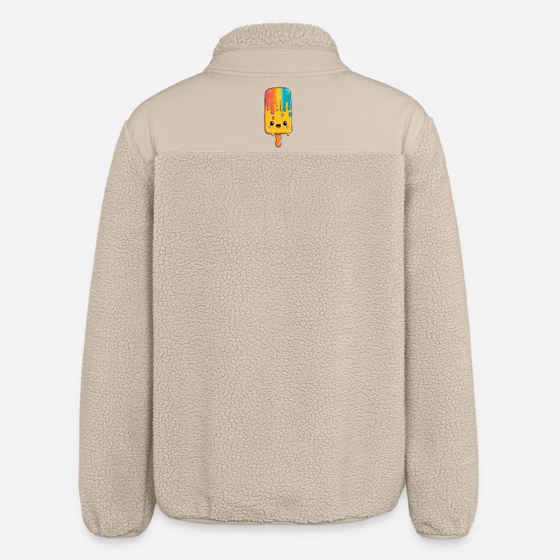 Rainbow Popsicle Happiness - Relaxed Fit Unisex Sherpa Jacket by Stanley/Stella - beige