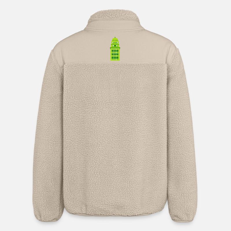 Retro Grüne Turmuhr - Relaxed Fit Unisex Sherpajacke von Stanley/Stella - Beige