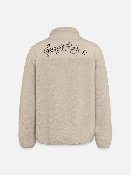 Musik, Notenschlüssel, clef - Relaxed Fit Unisex Sherpajacke von Stanley/Stella - Beige