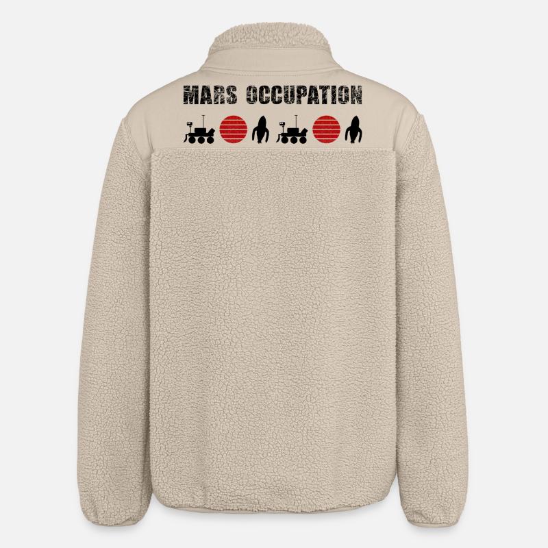 Double Mars Red Sun Constellation - Relaxed Fit Unisex Sherpa Jacket by Stanley/Stella - beige