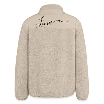 Prénom Lina Décoratif - Veste sherpa unisexe coupe décontractée Stanley/Stella - beige - Dos