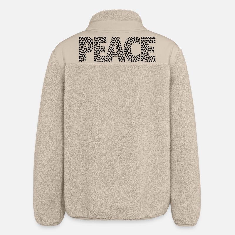 PEACE with points - Relaxed Fit Unisex Sherpa Jacket by Stanley/Stella - beige