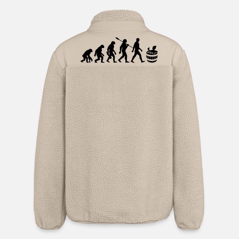 Evolution - Eisbader - Winterbaden - Eisbaden - Relaxed Fit Unisex Sherpa Jacket by Stanley/Stella - beige