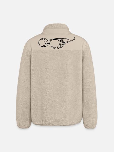 Swimming Goggles Graphic - Relaxed Fit Unisex Sherpa Jacket by Stanley/Stella - beige