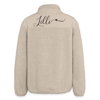 Nom de famille Lilli Prénom décoratif - Veste sherpa unisexe coupe décontractée Stanley/Stella - beige - Dos