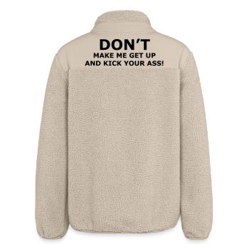 Zwinge mich nicht, dir als Rollstuhlfahrer in den Arsch zu treten* - Relaxed Fit Unisex Sherpajacke von Stanley/Stella - Beige - Hinten