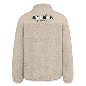 My Gang – Cats Doodle Kitty Saying - Relaxed Fit Unisex Sherpa Jacket by Stanley/Stella - beige - Back