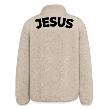 Jesus | Liebe | Glaube | Geschenk - Relaxed Fit Unisex Sherpajacke von Stanley/Stella - Beige - Hinten