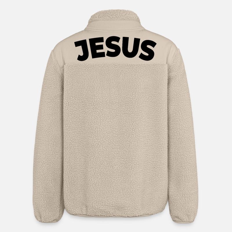 Jesus | Liebe | Glaube | Geschenk - Relaxed Fit Unisex Sherpajacke von Stanley/Stella - Beige