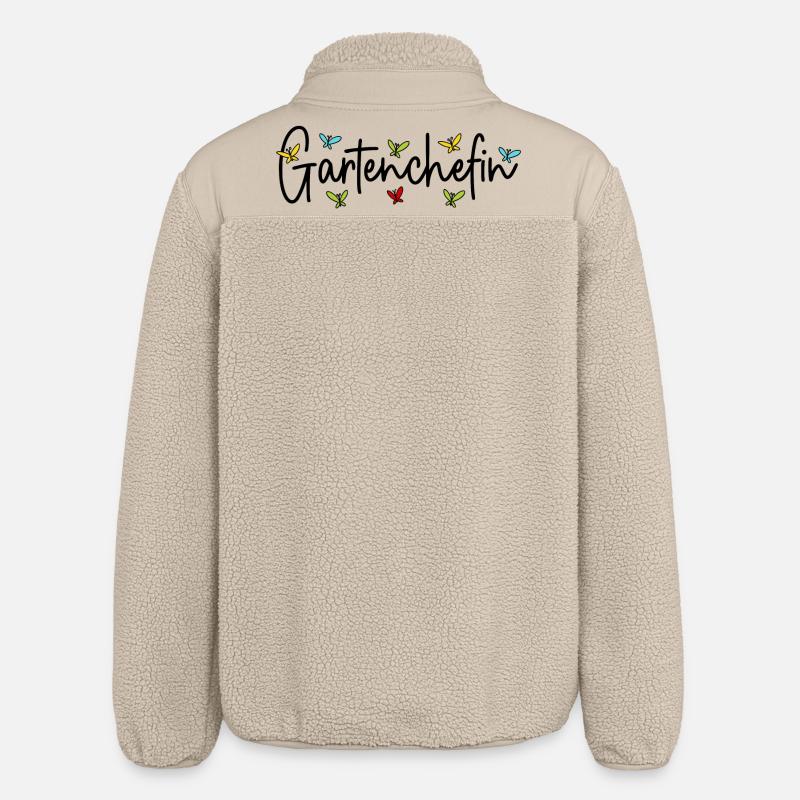 Garten Chefin Gärtnerin Gartenarbeit Gartenchefin - Relaxed Fit Unisex Sherpajacke von Stanley/Stella - Beige