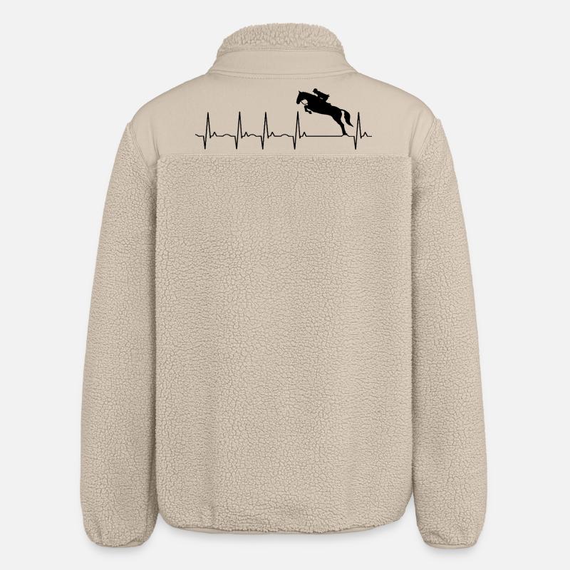 Pferde Design - Reiten Reiterin Geschenk - Relaxed Fit Unisex Sherpajacke von Stanley/Stella - Beige