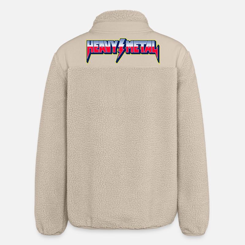 Heavy Metal 3D-Logo mit Blitz - Relaxed Fit Unisex Sherpajacke von Stanley/Stella - Beige