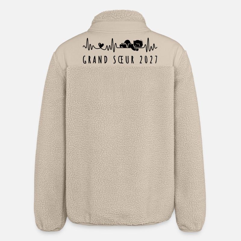 Future Grande Sœur 2027 Annonce Grossesse - Relaxed Fit Unisex Sherpajacke von Stanley/Stella - Beige