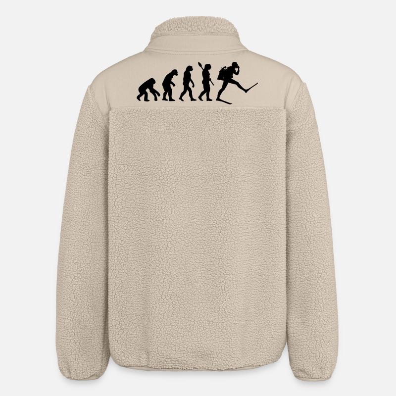 Plongeur Funny Human Evolution - Veste sherpa unisexe coupe décontractée Stanley/Stella - beige