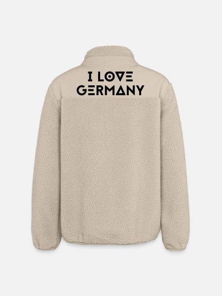 I LOVE GERMANY - Relaxed Fit Unisex Sherpa Jacket by Stanley/Stella - beige