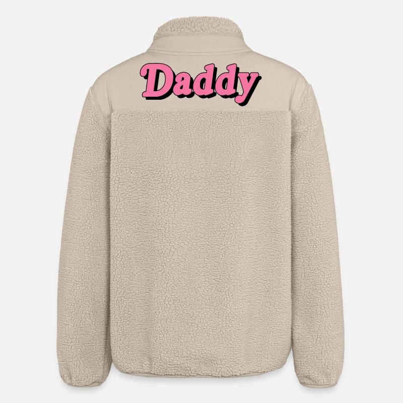 Whimsical Daddy Text Design - Relaxed Fit Unisex Sherpa Jacket by Stanley/Stella - beige