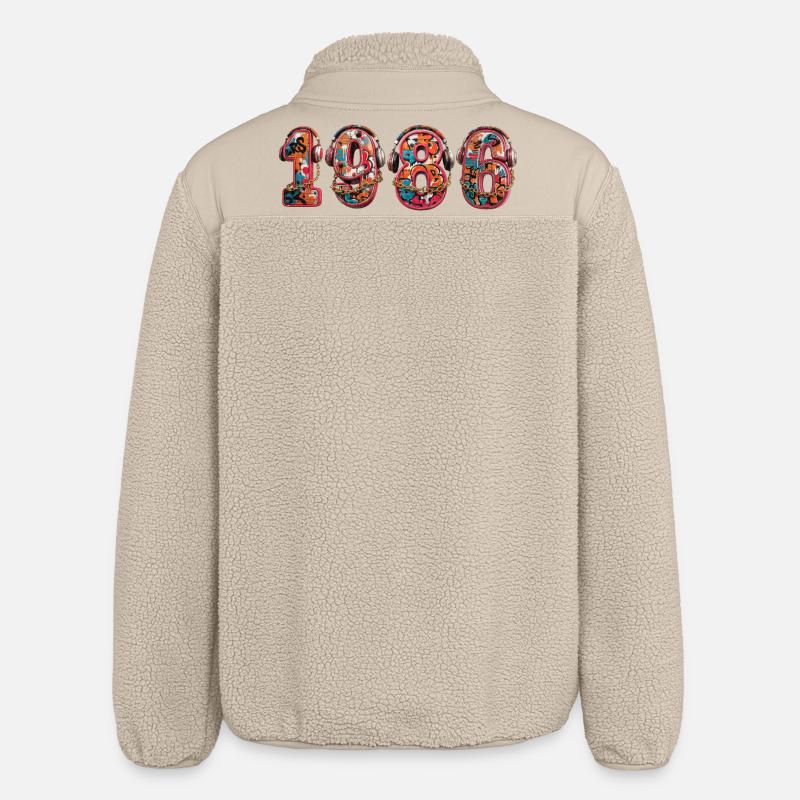 Årgang 1986 - Stanley/Stella unisex sherpajakke afslappet pasform - beige