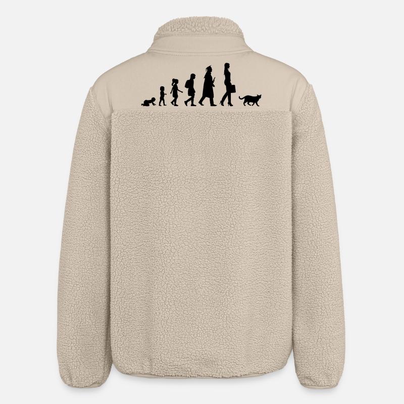 Entwicklung des Katzenbesitzers - Relaxed Fit Unisex Sherpajacke von Stanley/Stella - Beige