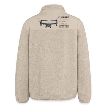 V-22 Osprey - Relaxed Fit Unisex Sherpa Jacket by Stanley/Stella - beige - Back