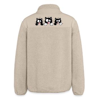 Funny Cats - Relaxed Fit Unisex Sherpa Jacket by Stanley/Stella - beige - Back