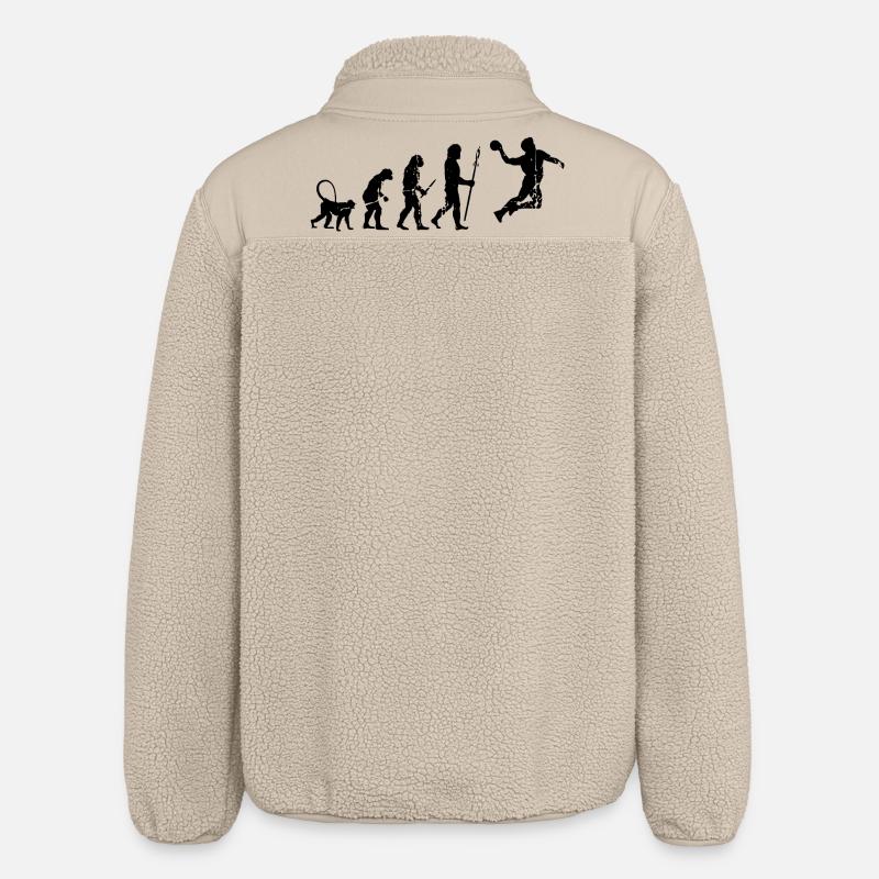 Funny handball player Evolution - Relaxed Fit Unisex Sherpa Jacket by Stanley/Stella - beige