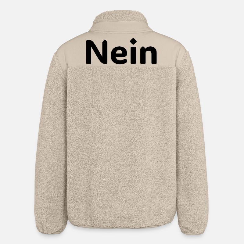 Nein – Lustiger Deutscher Statement Spruch - Relaxed Fit Unisex Sherpajacke von Stanley/Stella - Beige