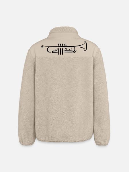 Trumpet Drawing - Relaxed Fit Unisex Sherpa Jacket by Stanley/Stella - beige