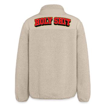 Heilige Scheiße, Sportstil-Text-Logo - Relaxed Fit Unisex Sherpajacke von Stanley/Stella - Beige - Hinten